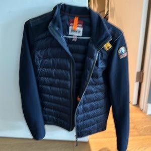 Parajumpers navy slim down jacket with fabric arms